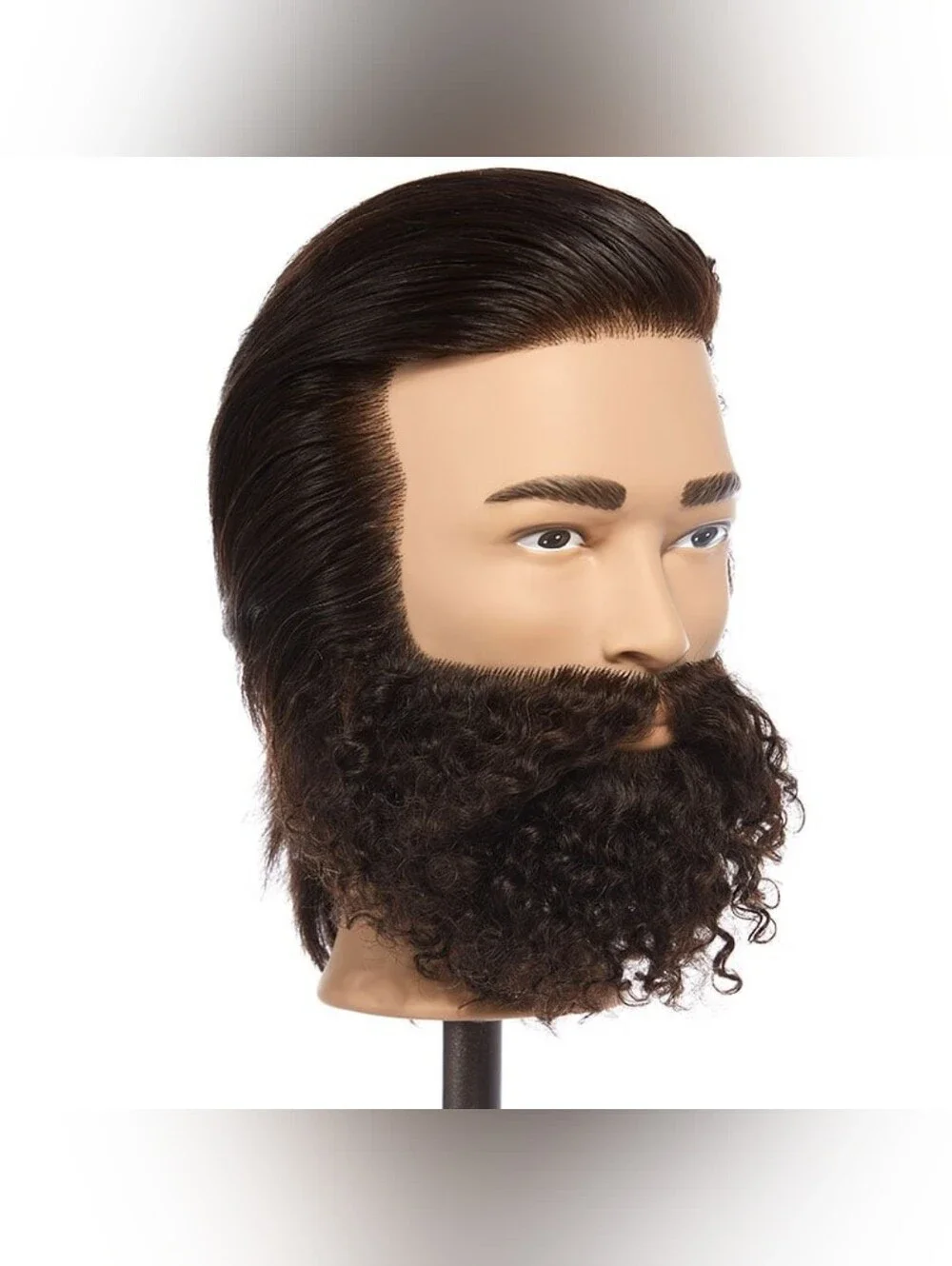 Pivot Point Ian 100% Human Hair Mannequin Styling Head Dark Brown Color Hair NEW